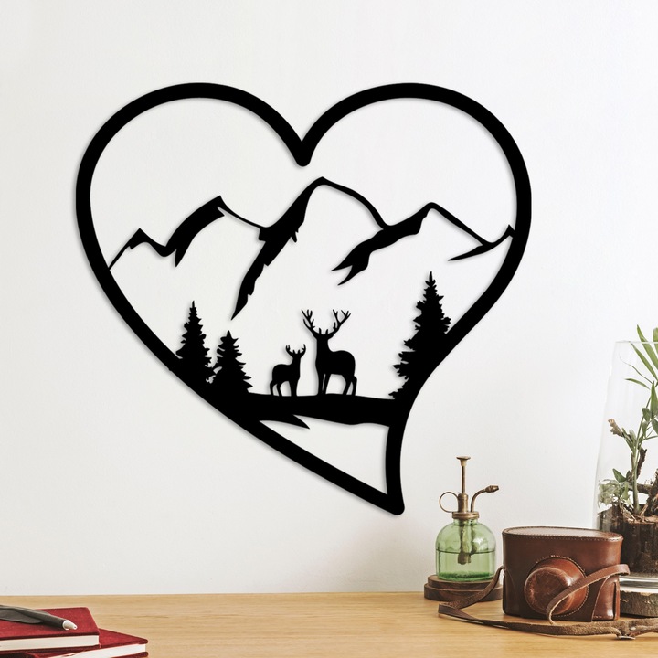 Jude fém fali dekorációs kiegészítő, Wallity, fekete