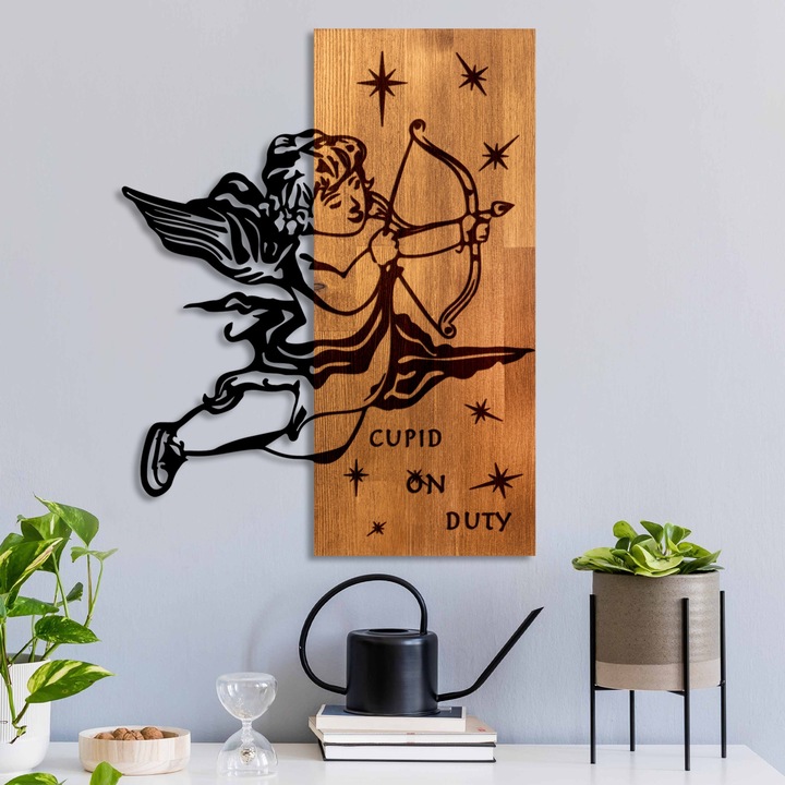 Dekoratív fali kiegészítő, Wallity, 47x58x3cm, fa és fém