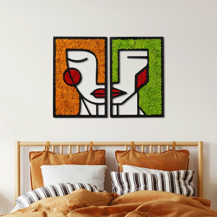 Jaylee Wallity fali dekoráció, zöld/narancssárga