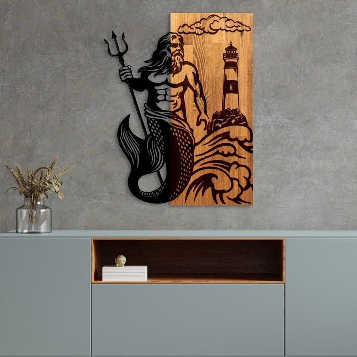 Dekoratív fa fali dekoráció, Wallity, Bryson, 45x58x3cm, többszínű