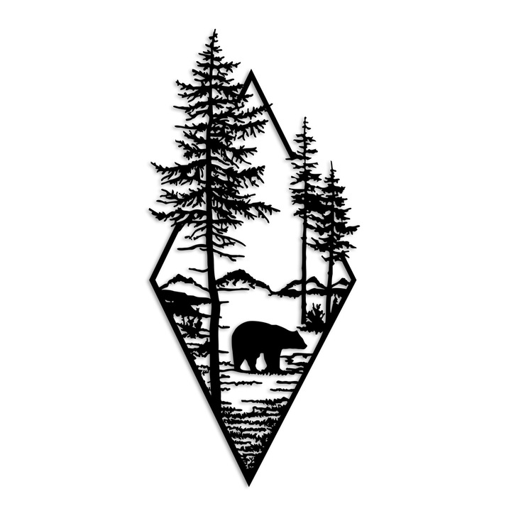 Faldekoráció, fém, Wallity, 39x85cm, fekete