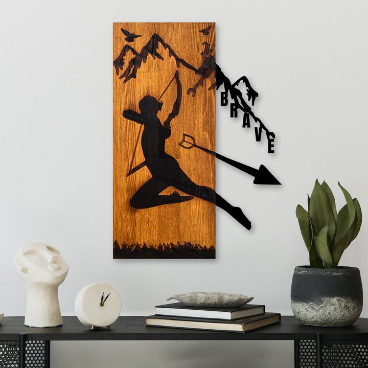 Dekoratív fa fali kiegészítő, Wallity, Giovanni modell, 41,5x58x3cm, 100% fa