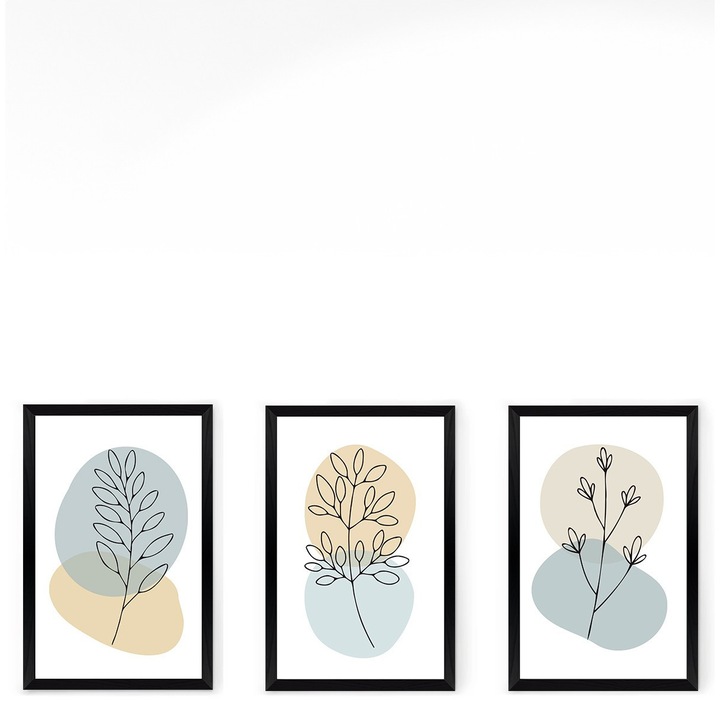 Комплект от 3 декоративни картини, Wallity, 33x48 см, MDF, UV печат