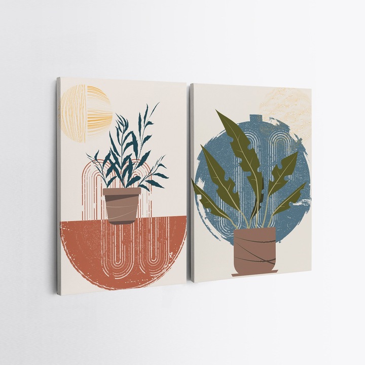 2 darabos dekoratív vászonfestmény szett, Wallity, 50x70cm, többszínű