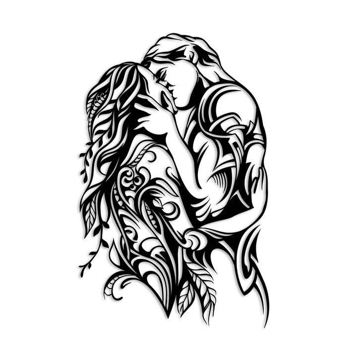 Faldekoráció, Wallity Nicolas, fém, 78x50cm, fekete