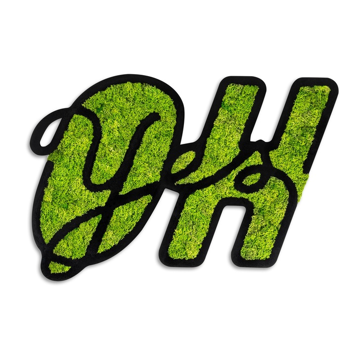 Faldekoráció, Wallity Azaria, 51.3x76cm, zöld/fekete