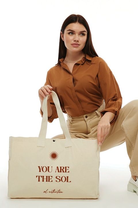 Geanta tote Garbalia, 50x36x12cm, 2 buzunare exterioare, 1 buzunar interior, material canvas