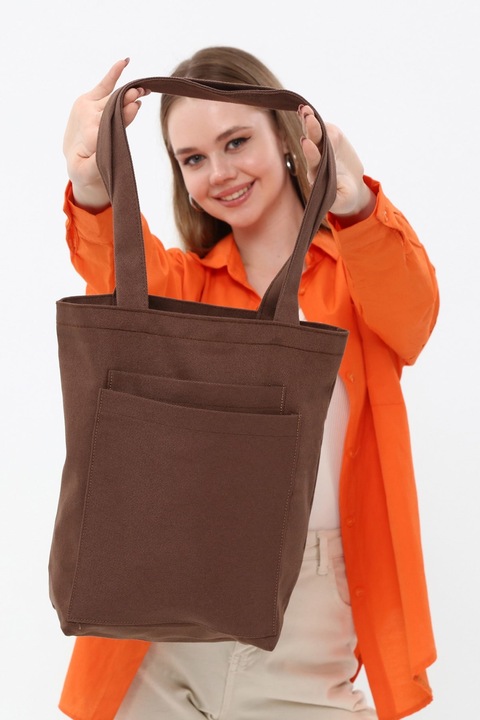 Geanta tote Garbalia, maro, 2 buzunare exterioare, 33x45x10cm