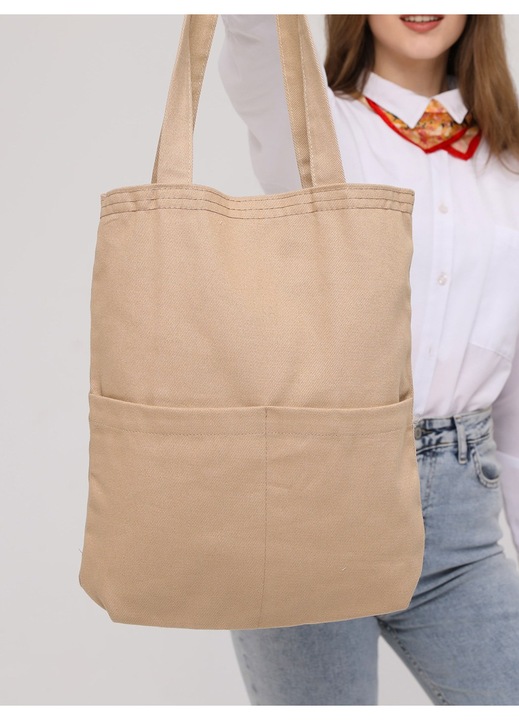 Geanta tote Garbalia, model Analia, 2 buzunare exterioare, 1 buzunar interior, 35x40x8cm