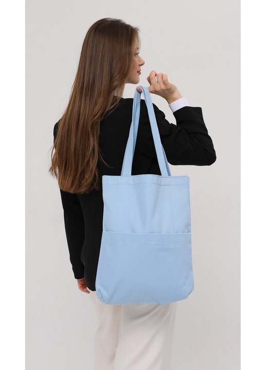 Geanta tote Garbalia Zariah, 100% gabardina, 2 buzunare exterioare, 35x40x8cm