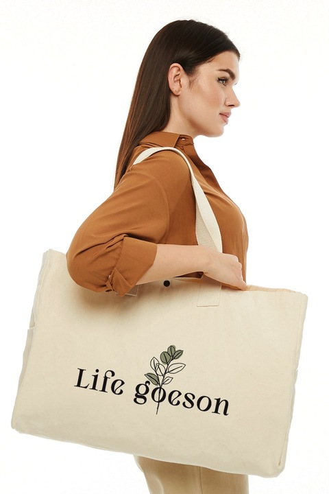 Geanta tote, Garbalia, 50x36x12cm, panza, 2 buzunare exterioare, 1 buzunar interior