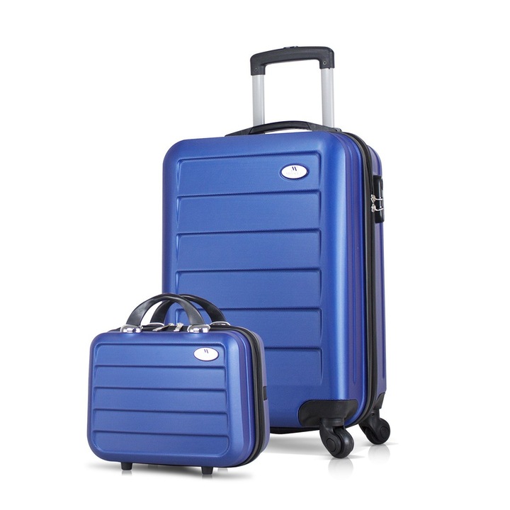 Kosártartó/kozmetikai táska szett, MyValice, kék, méretek 57x34x25cm és 25x30x17cm