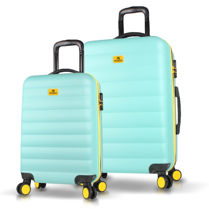 Комплект колички (2 части), Garbalia, Бирмингам, двойни колела с 360-градусово завъртане, 65x42x28см, многоцветни