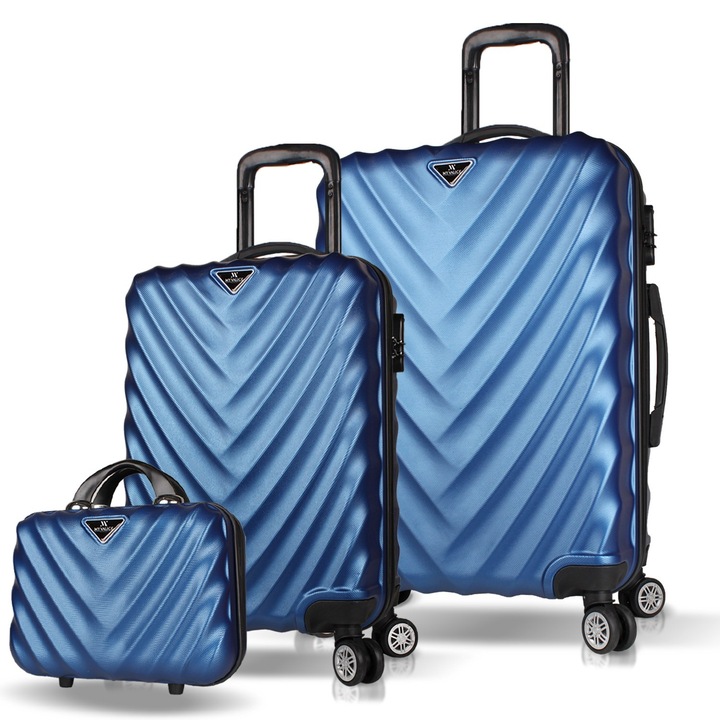 Set valize (3 piese), Garbalia, 58x34x24cm, 67x43x28cm, 25x30x18cm, albastru