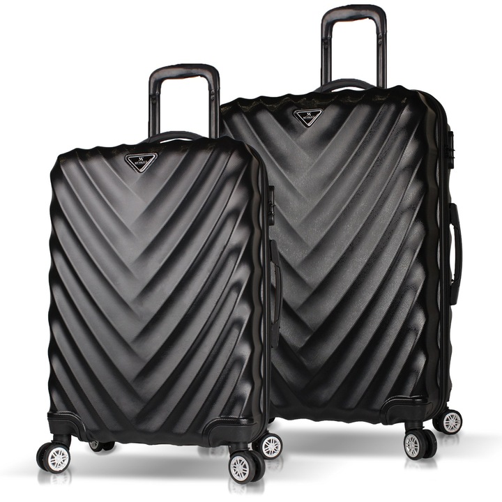 MyValice gurulós szett, 2 darabos, 67x43x28cm, 70l és 76x49x30cm, 100l, fekete