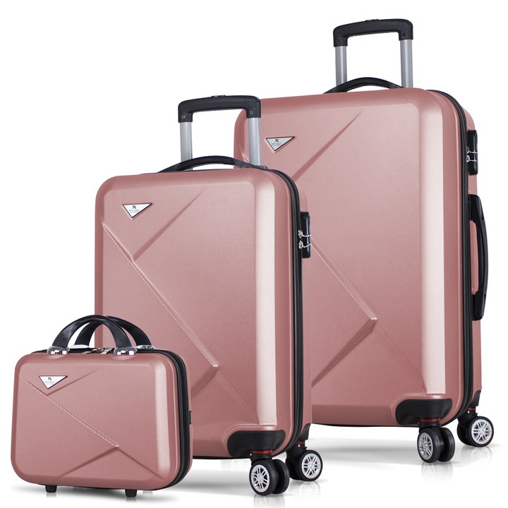 Set trolere (3 piese), Garbalia, dimensiuni cabina 57x33x24cm, dimensiuni medie 67x43x28cm, geanta de machiaj 25x30x17cm, multicolor