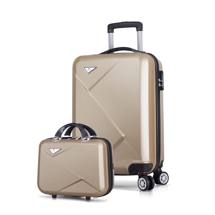 Garbalia Davian gurulós táska + utazótáska szett, bézs