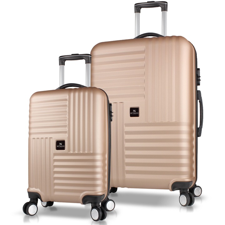 Set trolere Garbalia, 2 piese, multicolor, dimensiuni mari: 77x51x28cm, dimensiuni cabina: 58x36x22cm
