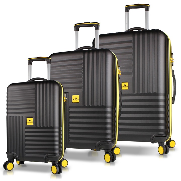 Set trolere Garbalia, 3 piese, multicolor, dimensiuni: 77x51x28cm, 67x44x26cm, 58x36x22cm, ABS