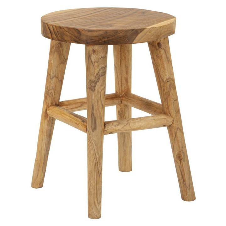 Табуретка от тиково дърво, Mauro Ferretti, 55x40x40 см, кафяв цвят