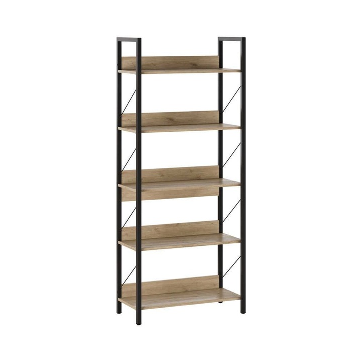 Biblioteca pentru carti, Woody Fashion, 73x172x35cm, 5 rafturi