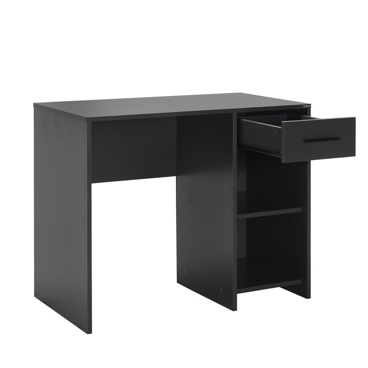 Birou de studiu, Woody Fashion, negru, 90x75x52cm