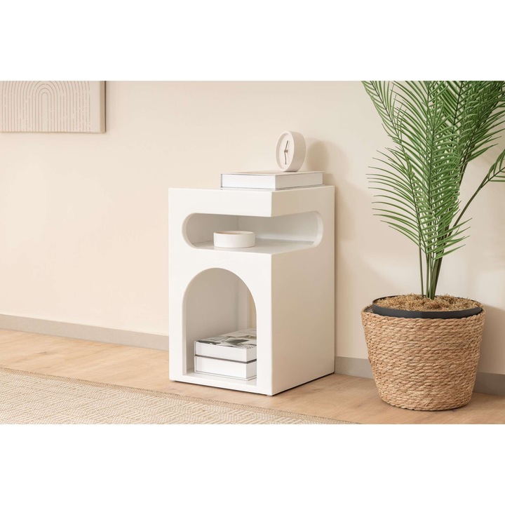 Нощно шкафче Woody Fashion, модел 2856, 100% лакиран MDF, 35x55x35см, многоцветно