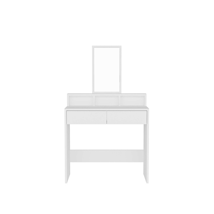 Тоалетка, Woody Fashion, ПДЧ, бяла, 80x85.9x40см, с огледало