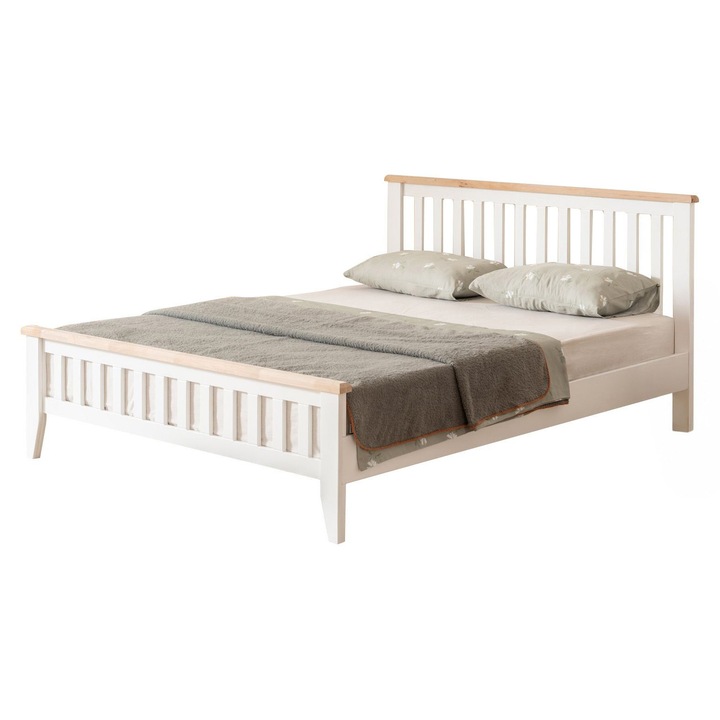 Pat dublu, Woody Fashion, 160x200cm, MDF, alb