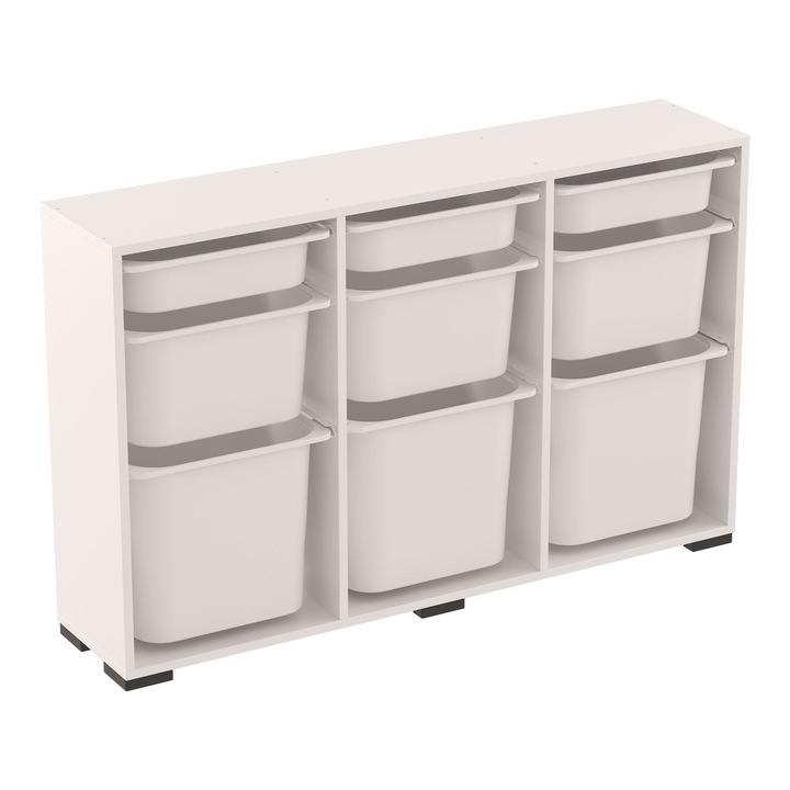 Многофункционален шкаф, Woody Fashion, бял, 134x84x30см, за организиране на играчки