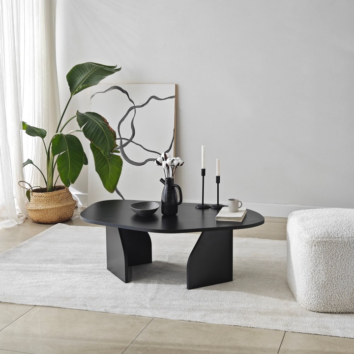 Masa de cafea, Woody Fashion, 105x35x65cm, neagra, set 1 bucata