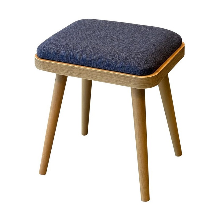 Set de scaune Vina Mini 1048, 2 piese, stejar, albastru inchis, 40x46x33cm