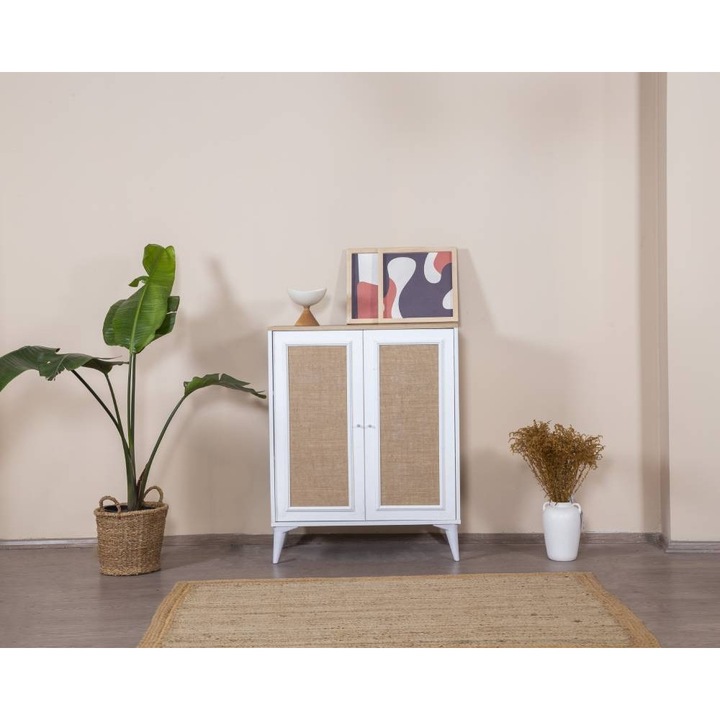 Woody Fashion komód fehér tölgyfa 90x105x41cm