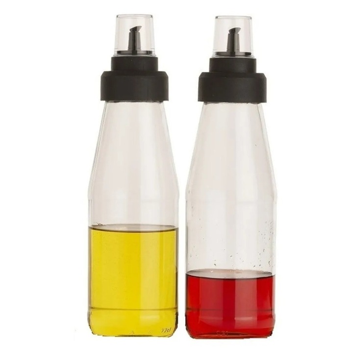 Set oliviere din sticla, Hermia Concept, 720 ml, 8x8x28cm, 2 piese