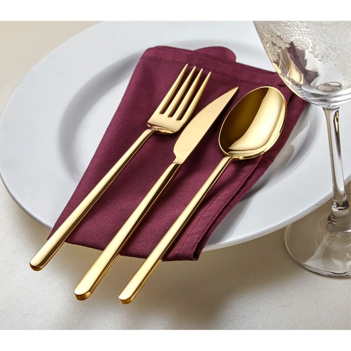 Evőeszközkészlet (36 darabos), Hermia Concept, arany, rozsdamentes acél, 4 mm, kézzel mosható