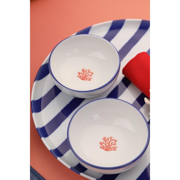 Set boluri, Hermia Concept, 8x8cm, 4 piese, portelan, sigur pentru masina de spalat vase si cuptor cu microunde