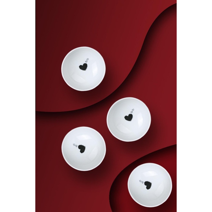 Set boluri, Hermia Concept, 10cm, 4 piese, portelan, rezistent la microunde, rezistent la masina de spalat vase