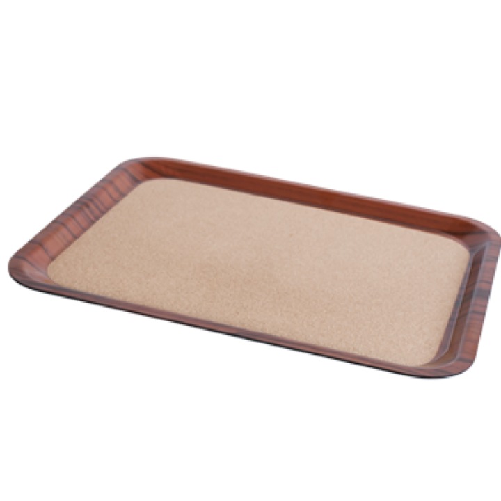 Tava servire dreptunghiulara cu invelis pluta 46x36cm culoare cafea