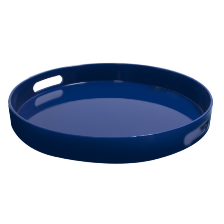 Tava servire rotundă Raki, albastră, 37,5x4,5cm