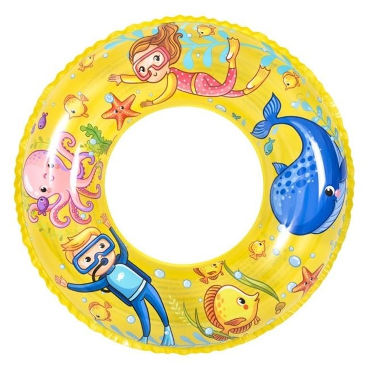 Надуваем пояс за плуване 60 см, Цветни Унисекс Детски Модели – Аксесоар за плаж и басейн лято, Весел дизайн – ANTBro®