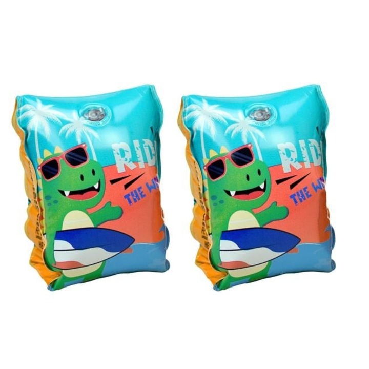 Aripioare Inot Copii Verde Dinozaur, 3-6 Ani, 19-30 kg – Echipament Siguranta Inot Ride the Wave, Design Unisex – ANTBro®