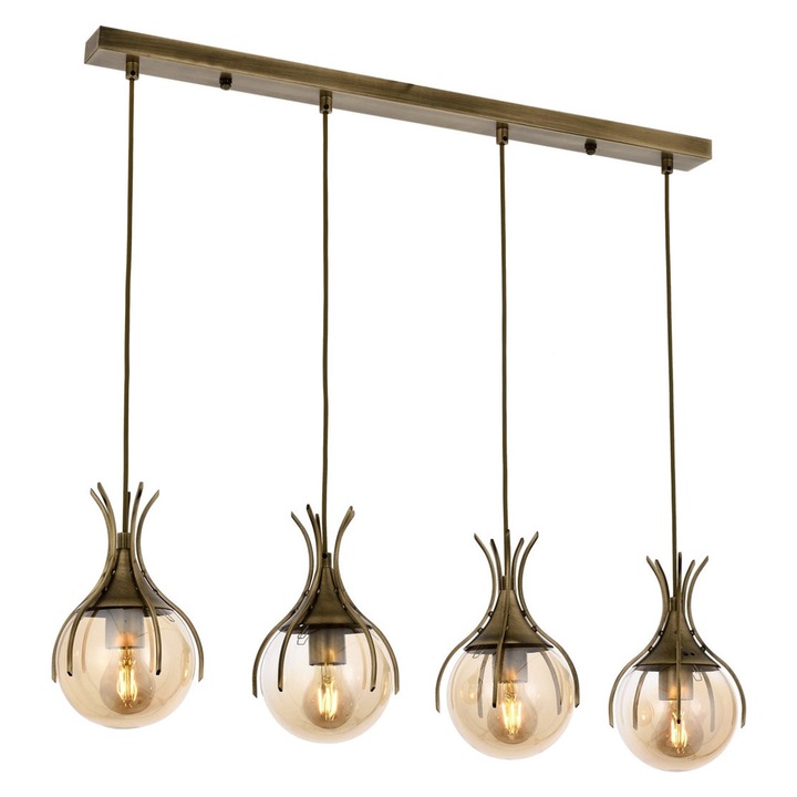 Pendul Opviq AV-1766-4EY, metal, 4 x E27, 80cm, IP20