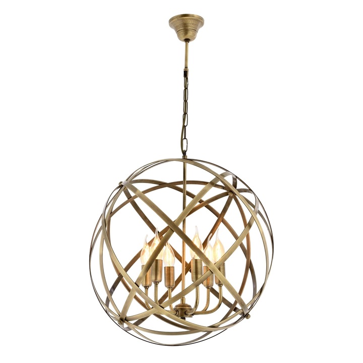 Полилей Opviq AV-4183-6E, Цокъл 6 x E14, Max 40W, Метал, 90x50cm