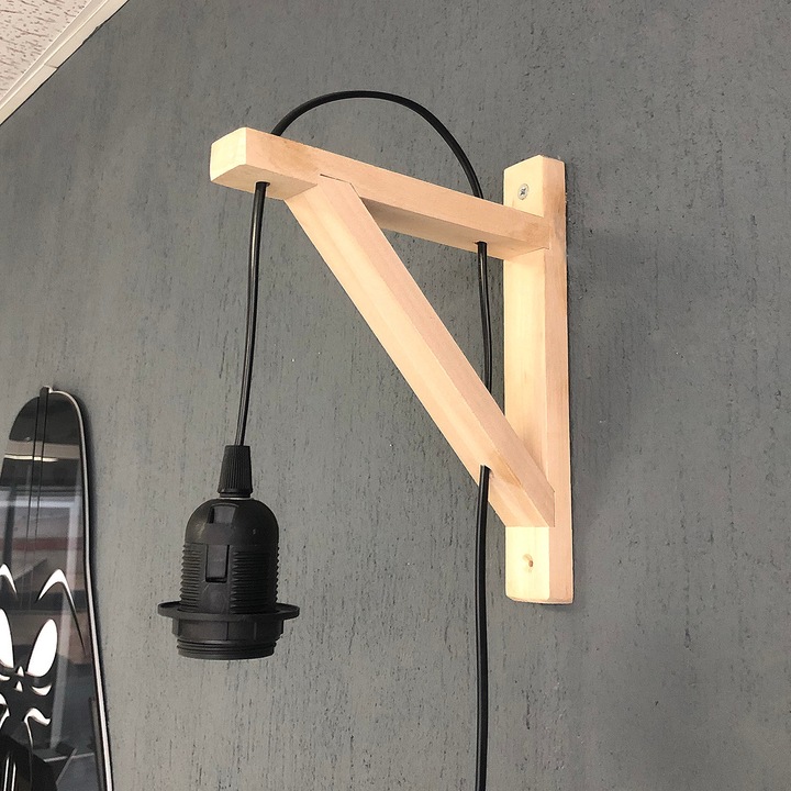 Fali lámpa, Opviq, pp128 modell, fa, 22x20x6cm, kábel 180cm