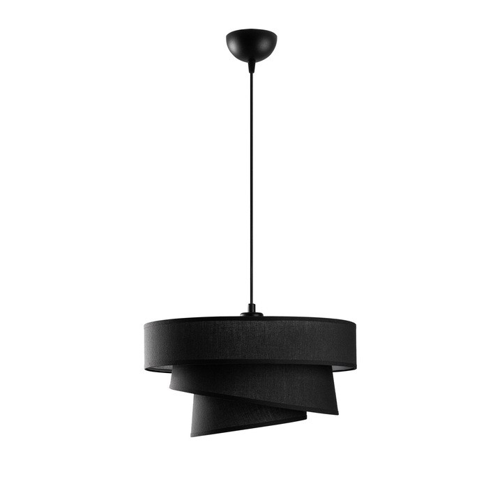 Candelabru, metal/textil, Opviq, model 14711, dimensiuni ajustabile, E27, negru