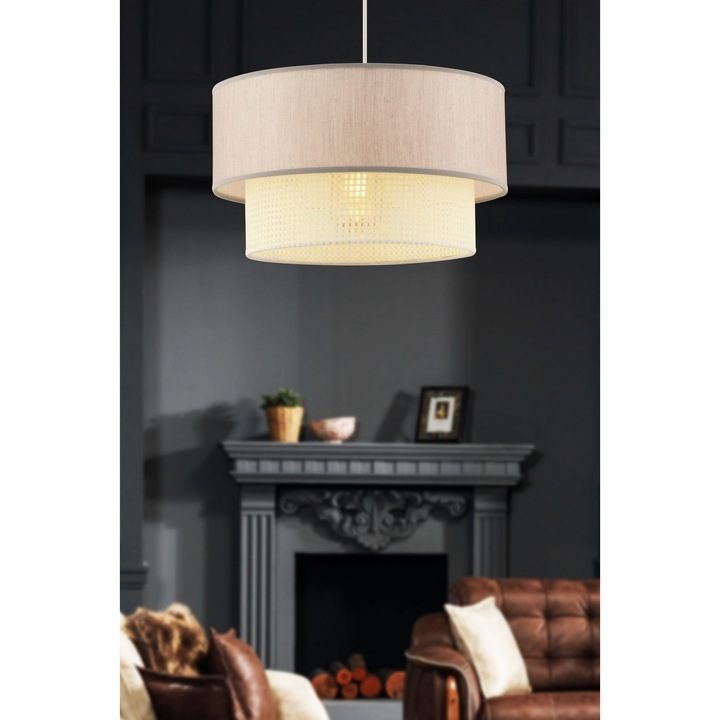 Candelabru ecou - alb, bej, Opviq 5260, Corp metalic