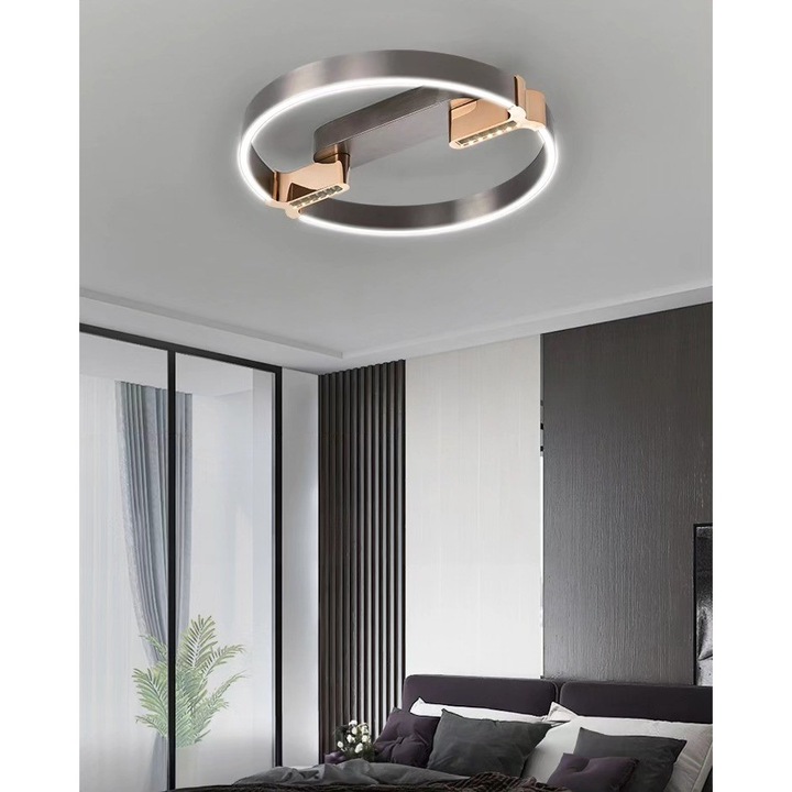 Opviq 5721y-1 fém akril mennyezeti lámpa 50x11cm 35W LED 3000K 3500lm