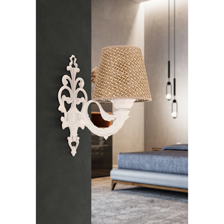 Стенна лампа Lily Hazeran, бяла, 1 x E27, 24 см, 15x10x13 см