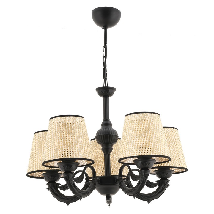 Полилей Fiona coral - черен, кремав, Opviq 5391, метално тяло