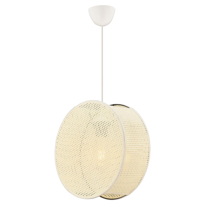 Candelabru tambur mare - bej, alb, Opviq 5243, Corp metalic